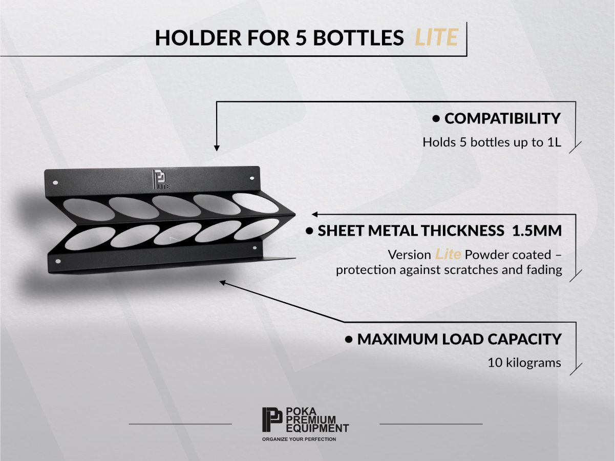 Poka Premium Bottle Holder for 5 Bottles up to 1 litre - LITE