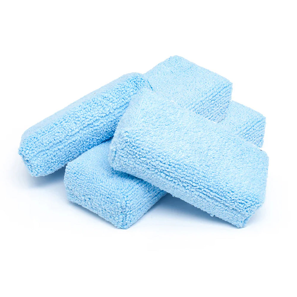 The Rag Company 2 x 4 Microfibre Terry Detailing Sponge Applicator - Blue (Single or 5 Pack)