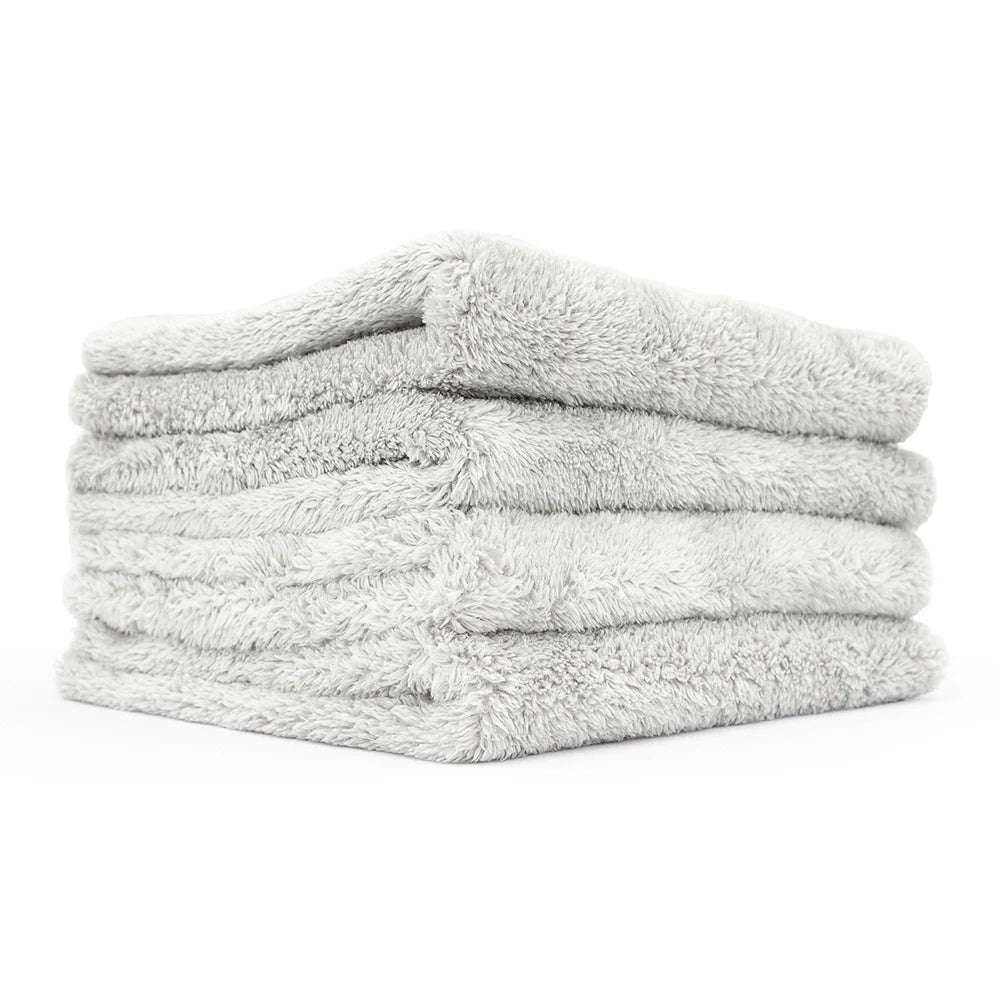 The Rag Company Eagle Edgeless 500 16 x 16 Plush Microfibre Towel - Light Grey (4 Pack)